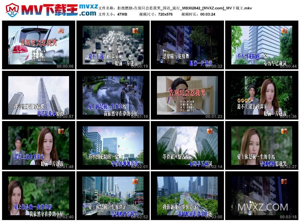 拒绝燃烧-告别只会惹我哭_国语_流行_MB302842